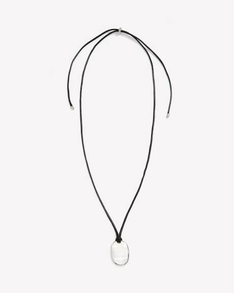 Corded Adjustable Necklace with Metal Pendant