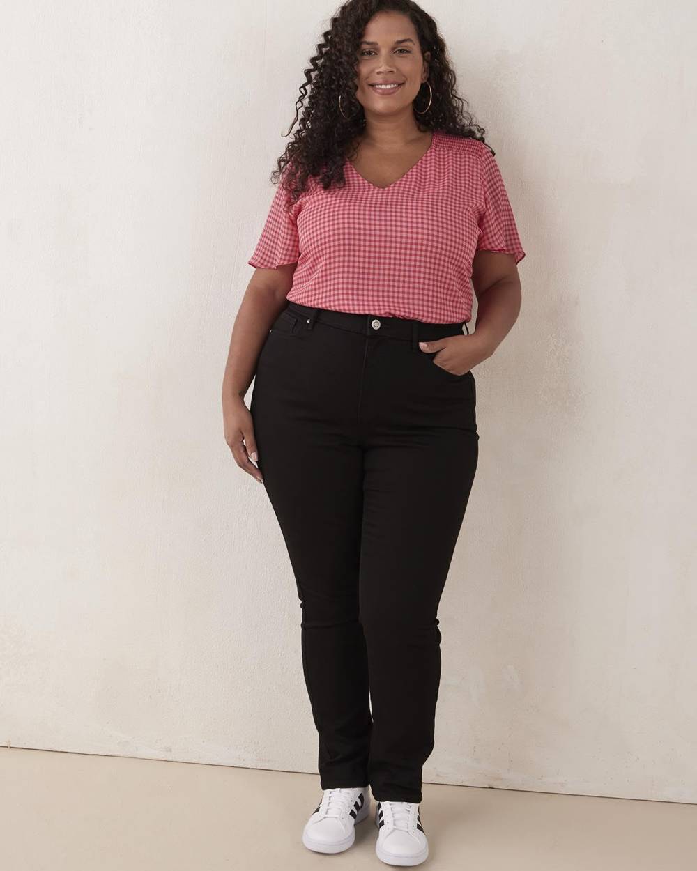 Responsible Petite Curvy Fit Black Straight Leg Denim d C JEANS Penningtons