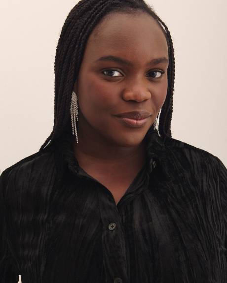 Chemisier boutonn&eacute; en velours