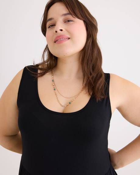 Robe longue avec jupe à volants, tissu responsable
