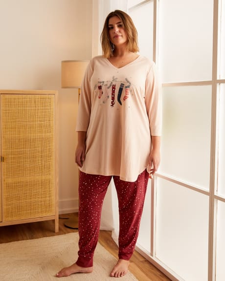 Tunique en tricot avec legging, ens. pyjama - tiVOGLIO