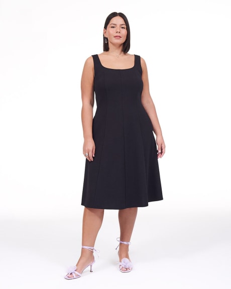 Sleeveless Fit and Flare Midi Dress - Addition Elle