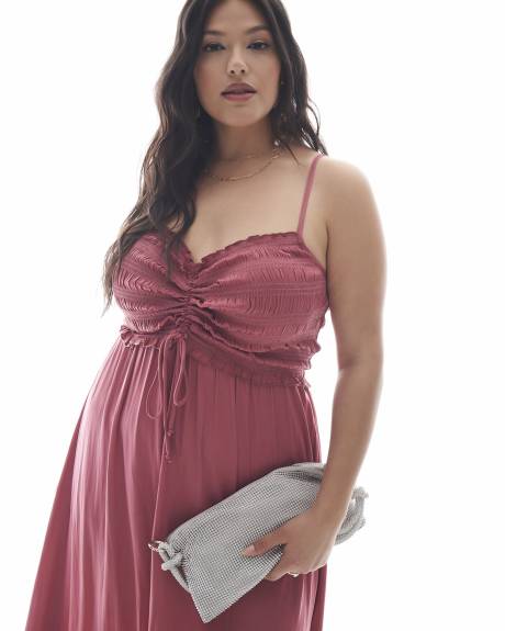 Satin Sleeveless Maxi Dress - Addition Elle
