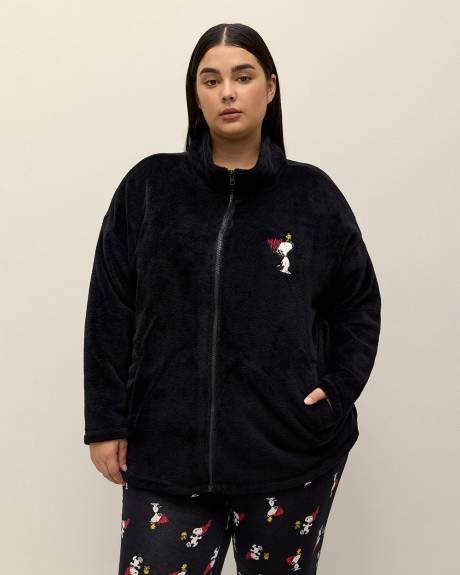 Manteau noir duveteux de Snoopy - ti Voglio
