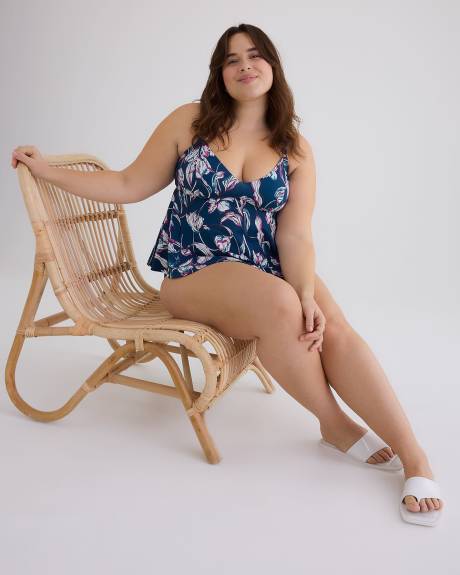 Tankini imprimé à coupe trapèze