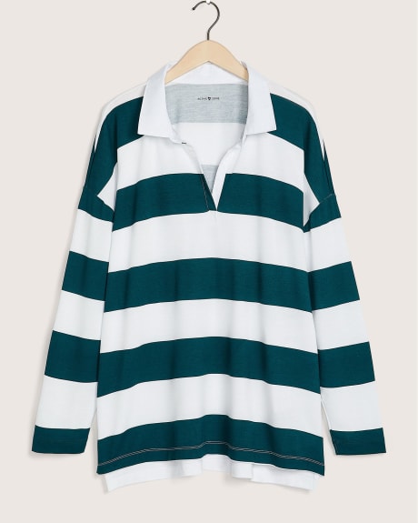 Long-Sleeve Striped Rugby Shirt - Active Zone
