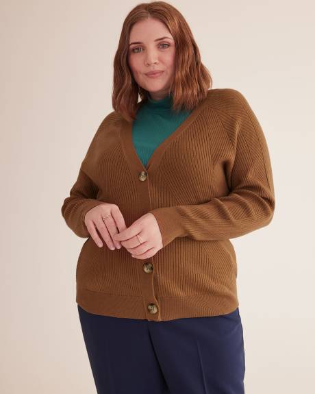 Cardigan boutonné à mailles pointelle