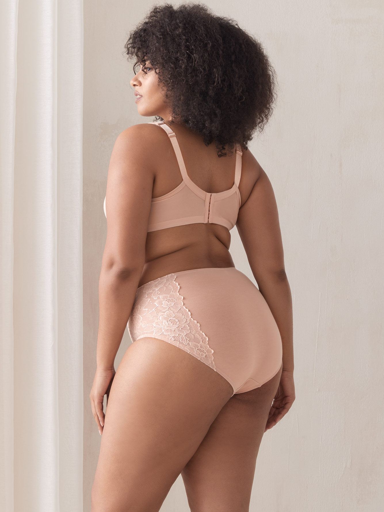 Shapewear Brief Panty with Lace Inserts - Addition Elle