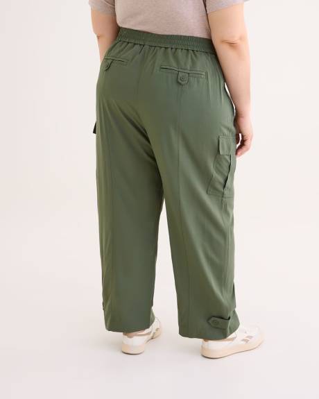 Pantalon cargo écourté à jambe droite avec ourlet réglable