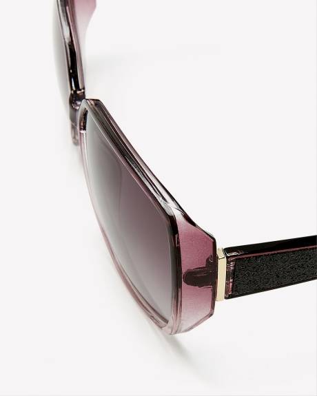 Wayfarer Sunglasses with Glitter on Temples