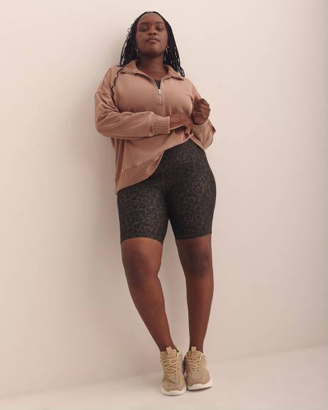 Chandail en coton à enfiler à col montant zippé - Active Zone