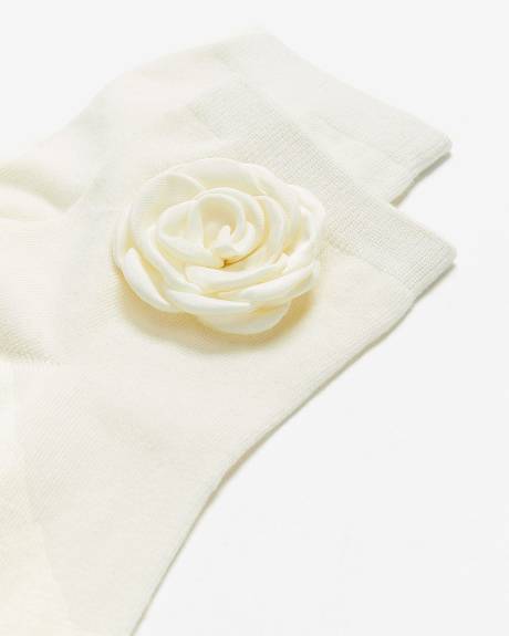 Ankle Socks with Satin Flower