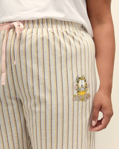 Pyjama Capri Pant with Garfield Floral Print - ti Voglio