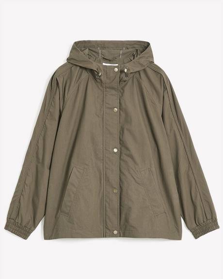 Parka à capuche en tissu froissé - Addition Elle