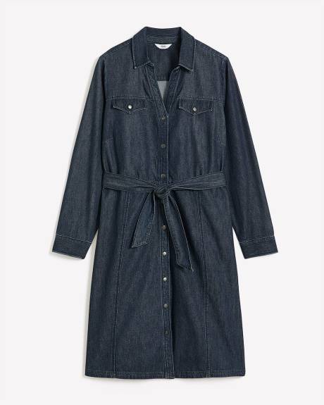 Denim Buttoned-Down Utility Dress