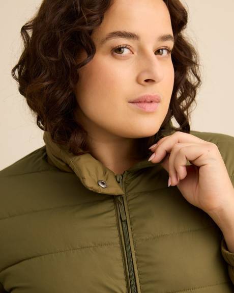 Long Packable Jacket with Removable Hood