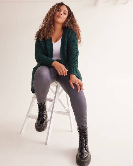 Cable Knit Open Cardigan