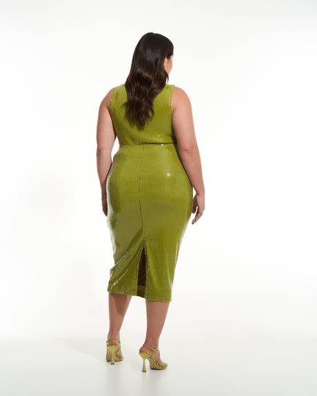 Sequins Knit Pull-On Pencil Skirt - Addition Elle