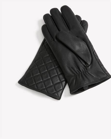 Gants en cuir matelassé