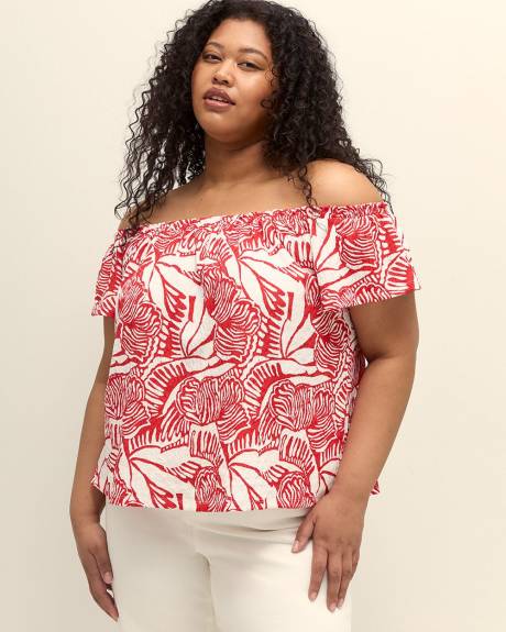 Off-Shoulder Top with Flutter Sleeves