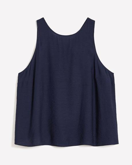 Sleeveless Swing Blouse with Back Bow Tie