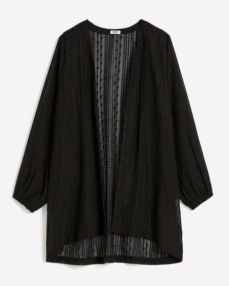 Black Kimono with Long Bubble Sleeves