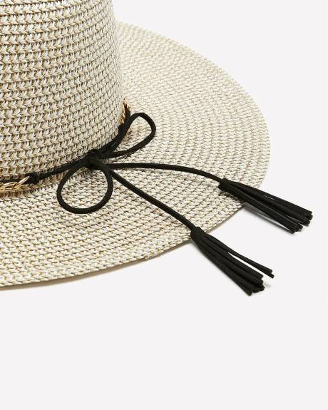 Sparkle Straw Hat with Golden Accessory