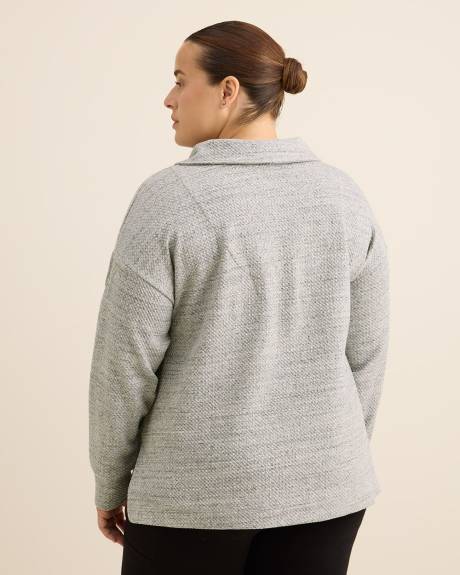 Pull texturé chiné avec col large - Active Zone