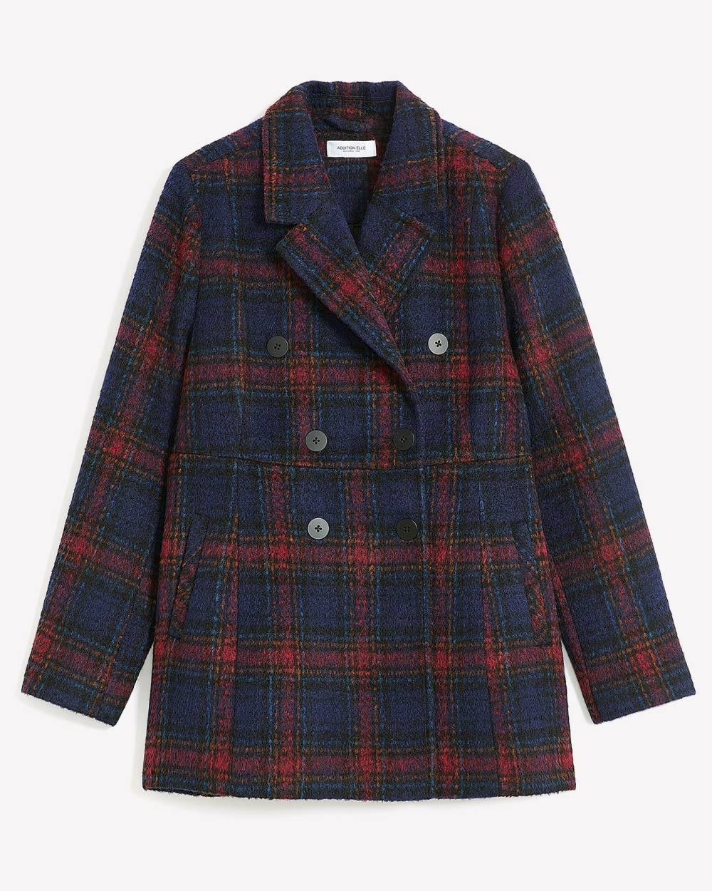 Responsible, Plaid Military Wool Coat - Addition Elle | Penningtons