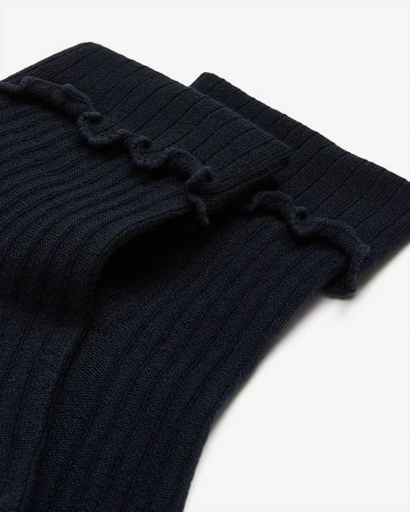 Chaussettes côtelées à rebord ondulé