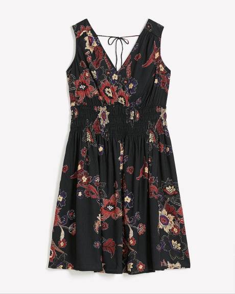 Floral Sleeveless Flared Dress - Addition Elle