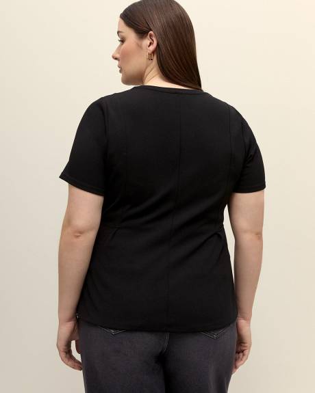 Fit and Flare Knit Top with Seam Details - Addition Elle