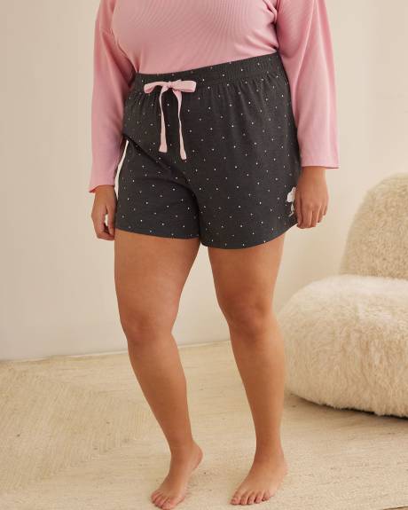 Sleep Boxer Shorts with Snoopy Print and Front Tie - ti Voglio