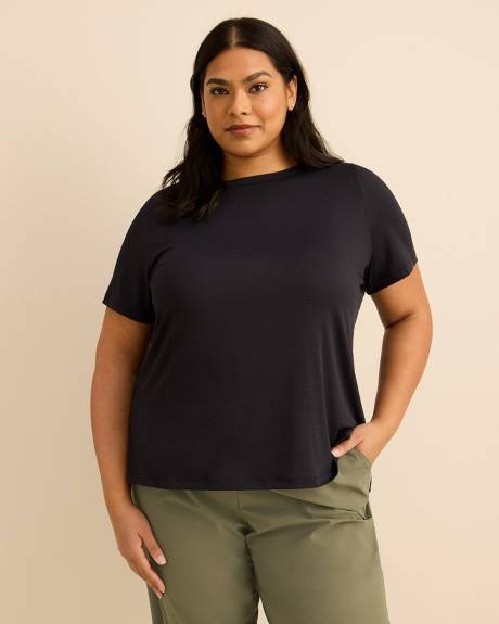 Crewneck T-Shirt with Side Slits - Active Zone