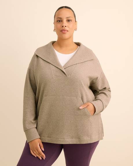 Pull texturé chiné avec col large - Active Zone