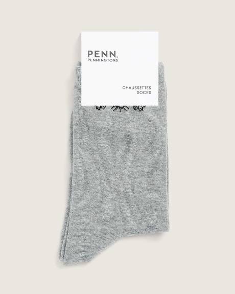 Crew Socks with Butterfly Placement Print
