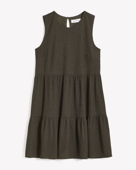 Textured Knit Sleeveless Swing Dress - Addition Elle