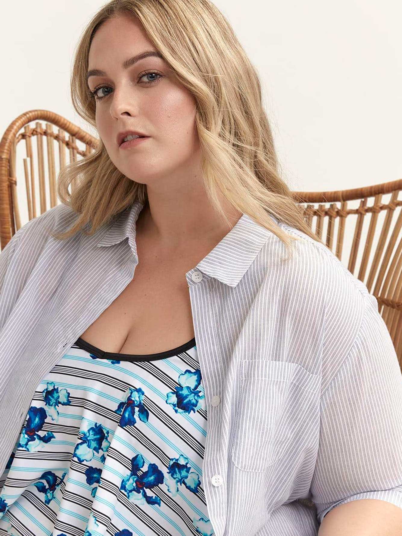 Striped Cotton ButtonDown Swim CoverUp Sea Penningtons