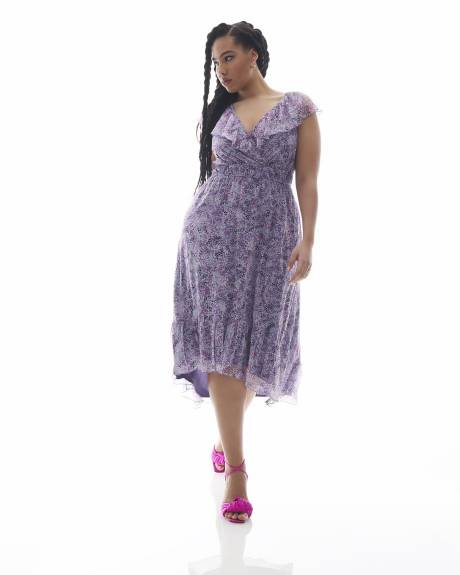 Robe midi cache-coeur fleurie - Addition Elle