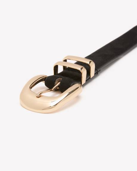 Ceinture noire suède synthétique