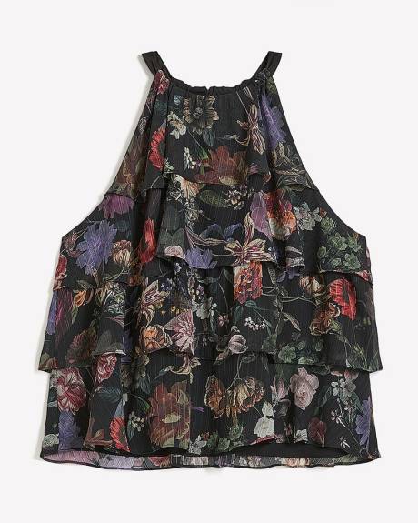 Meredith Shaw x PENN - Floral Halter Layered Ruffle Top