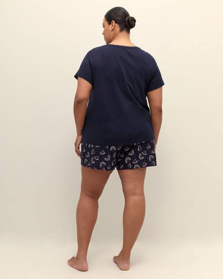 Ensemble de pyjama t-shirt et boxer bleu marine - ti Voglio