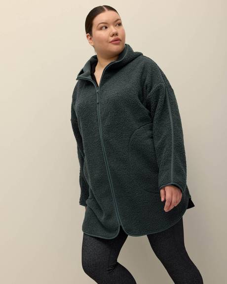 Sherpa Zippered Jacket with Hood - Active Zone