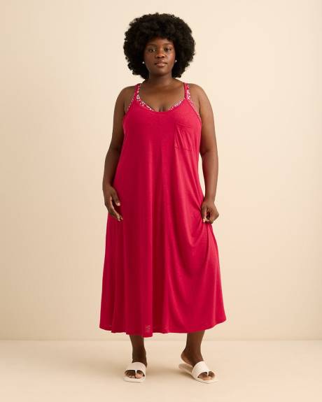 Robe long couvre-maillot avec d&eacute;tail crochet&eacute;