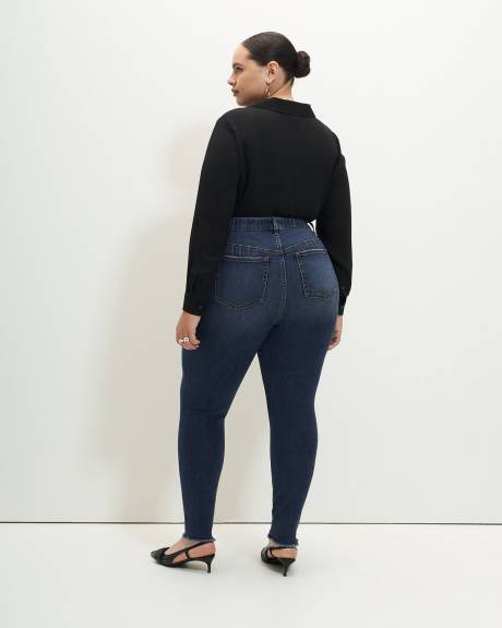 Jegging à délavé foncé, coupe galbée, tissu responsable - Addition Elle
