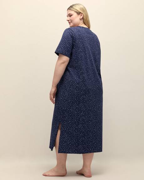 Chemise de nuit foncée longue à motif de coeurs - ti Voglio