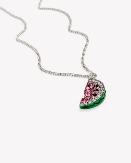 Chain Necklace with Watermelon Pendant