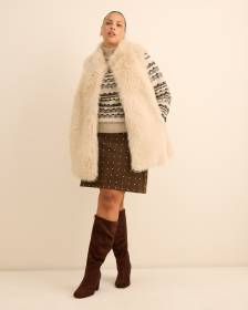 Brown Faux-Suede Mini Skirt with Rhinestones Brown Faux-Suede Mini Skirt with Rhinestones