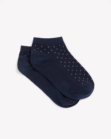 Navy Pink Micro Dot Ankle Sock