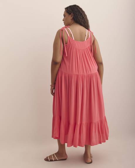 Long Crinkle Swim Cover-Up Dress